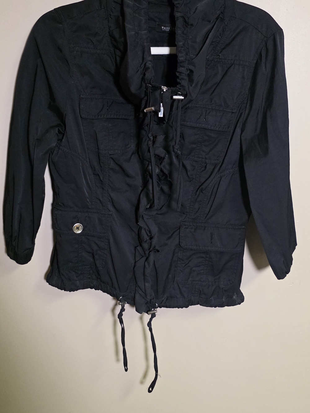 White House Black Market Black Jacket with Label Detail
